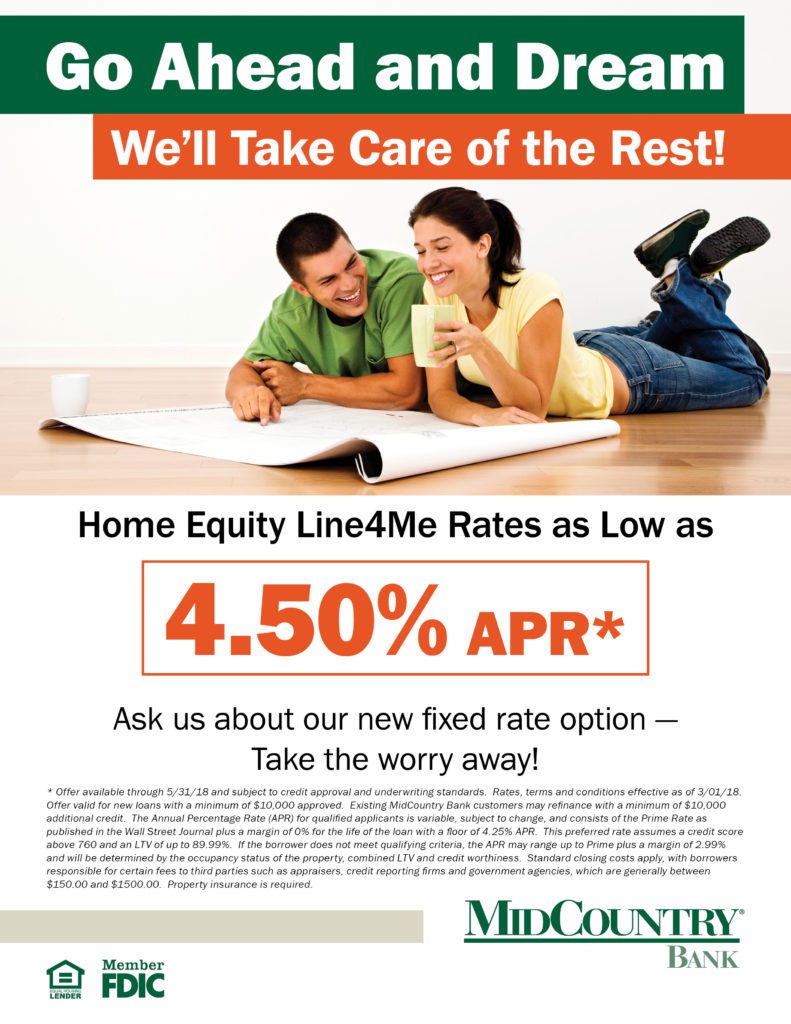 2018 MidCountry Bank Home Equity Lines 4.50 percent APR