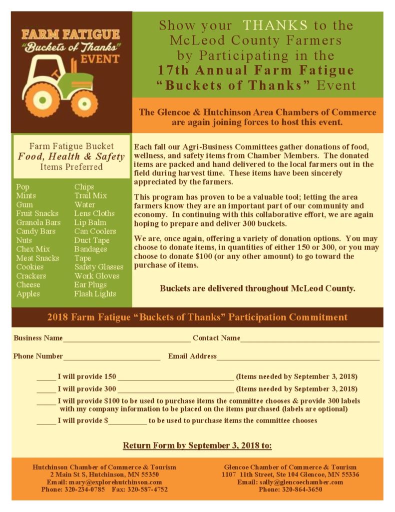 2018 Farm Fatigue Flyer for Farm Fatigue Bucket of Thanks Event