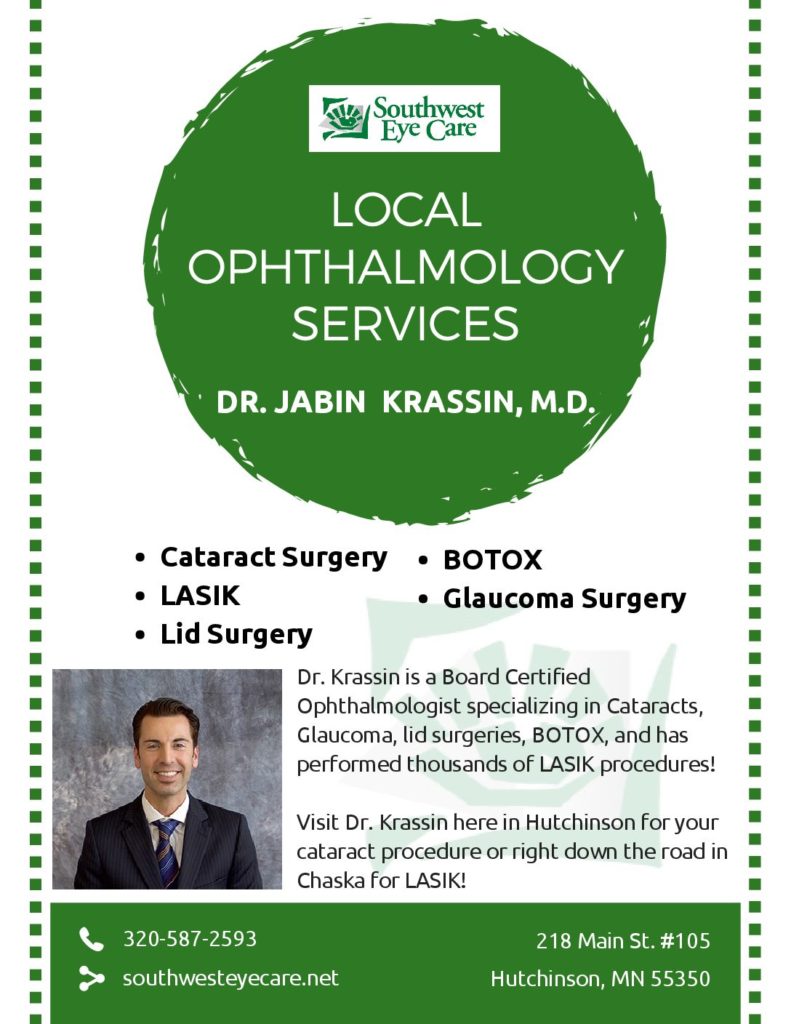 Southwest Eye Care poster promoting Dr Jabin Krassin MD