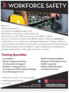 Ridgewater College Workforce Safety Flyer